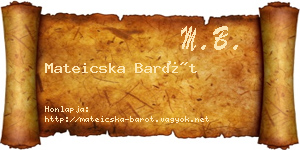 Mateicska Barót névjegykártya